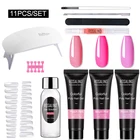 Полигель для ногтей ROSALIND, 11 шт. в комплекте гибридные Лаки, строительный гель для наращивания ногтей, УФ-лампа для маникюра, набор для дизайна ногтей