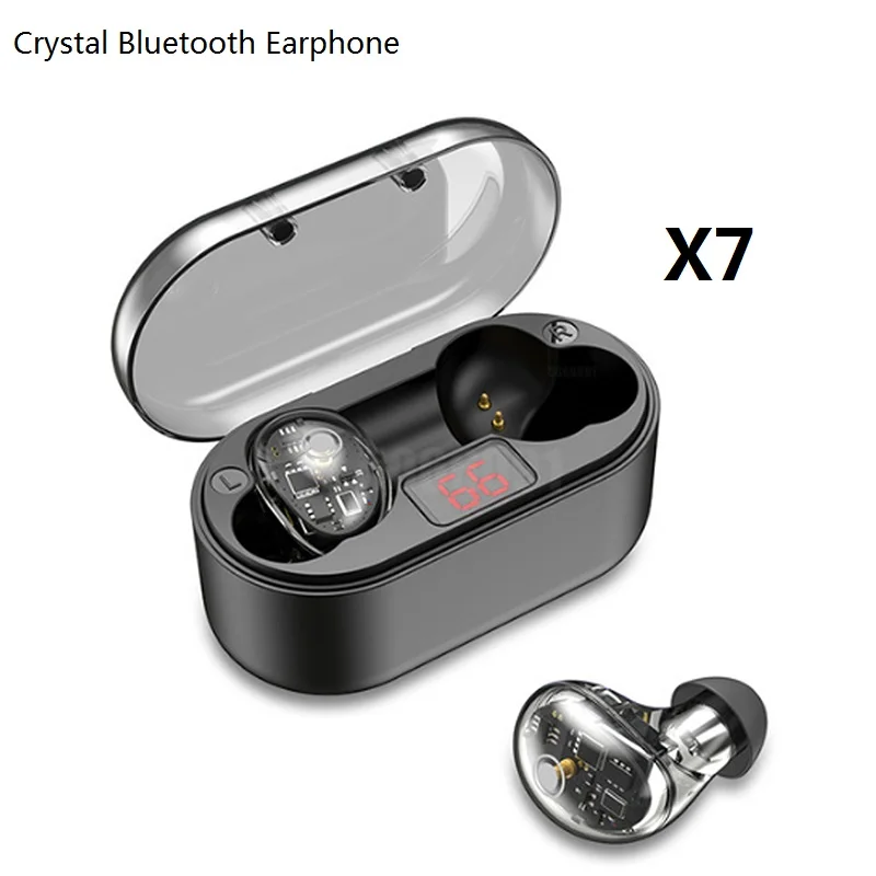 X7 Black G06 Bluetooth наушники TWS стерео бизнес Bluetooth гарнитура беспроводной светодиодный дисплей с зарядным устройством 4000 мАч - Цвет: X7 Black