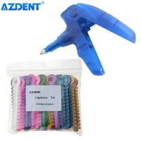 azdent orthodontic ligature gun 1014pcspack dental ligature ties multi clear color high strength dentistry tools kit