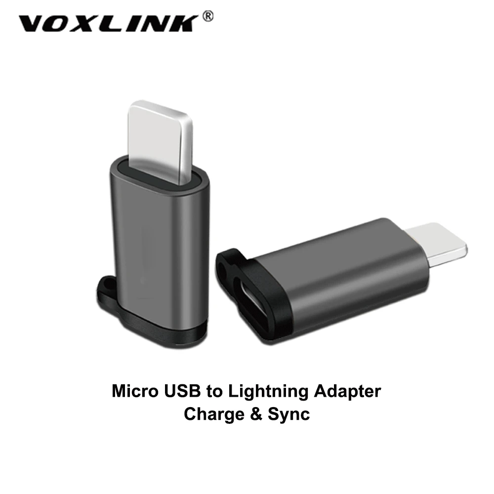 VOXLINK адаптер Micro USB с разными условиями освещения 8Pin для Apple кольцом ключей iphone XS XR 6