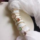 Женские кольца с разноцветными камнями, 8 шт.компл., винтажные, летние, металлические, корейские, для вечевечерние, 2020