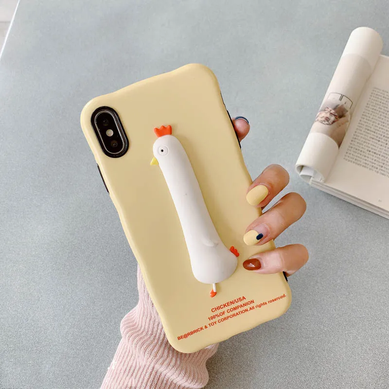 GlamPhone чехол стерео цыпленок динозавр чехол для телефона для iPhone11ProMAX X XS Max XR Мягкий силиконовый чехол для iPhone 7 8 6 6s Plus чехол