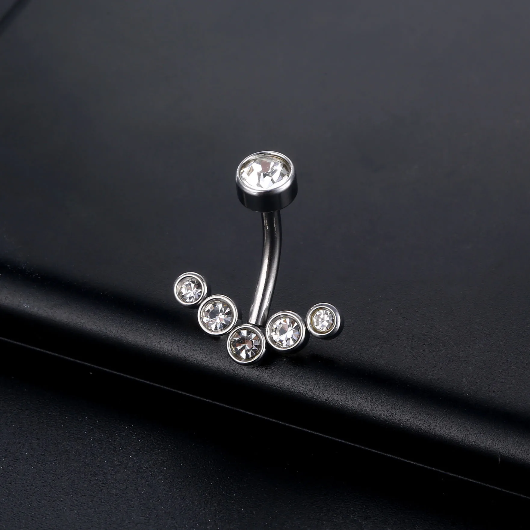 

New 1PC Sexy Navel Piercing Belly Button Rings Bar Crystal Zircon Dangling Ombligo Party Stud Barbell for Woman Body Jewelry