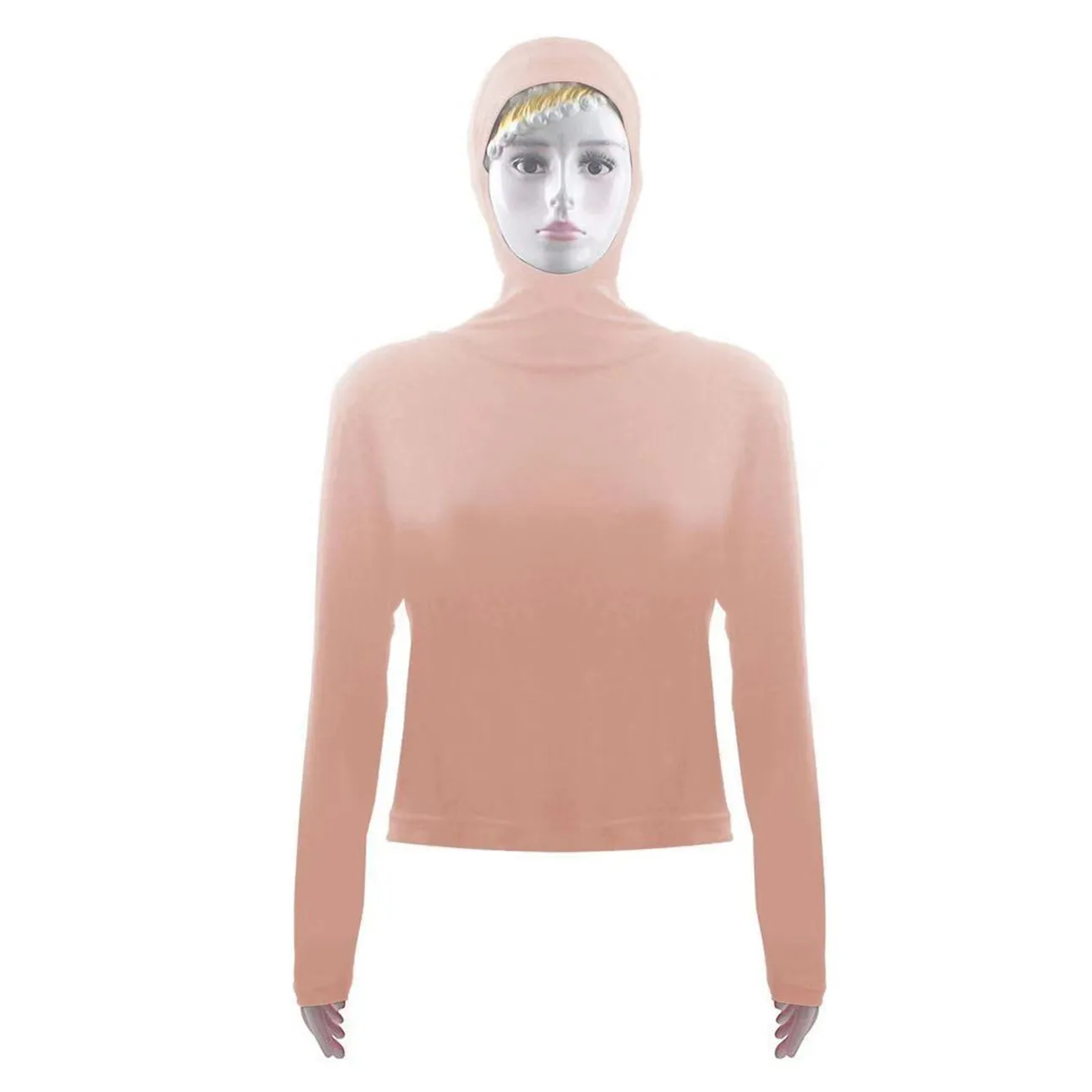 Мусульманские рубашки с капюшоном полным покрытием женские топы однотонная