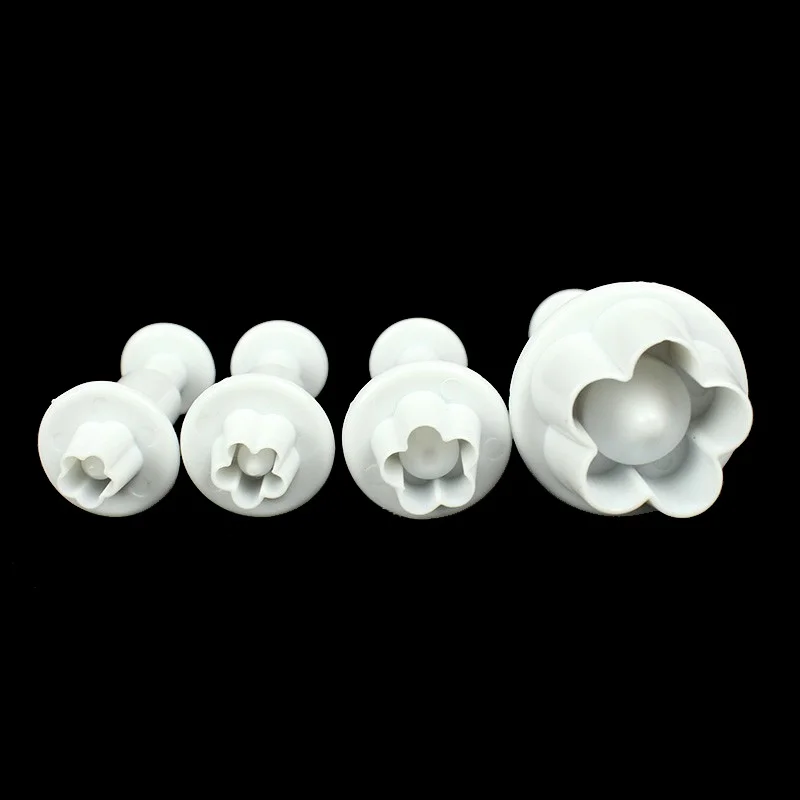 4Pcs/set Plum Blossom Fondant Cake Decorating Sugar Craft Plunger Cutter Flower Mold DIY Tools Home Kitchen BakeTools | Дом и сад
