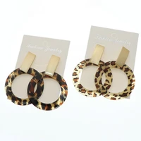 2020 boho tortoiseshell acetate resin acrylic earrings for women big gold colorful bohemian earring leopard drop earring jewelry
