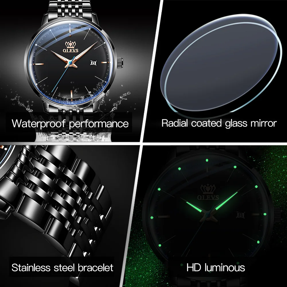 

Genuine OLEVS Men Luxury Mechanical Watch Automatic Self-Wind Business Wristwatches Waterproof Fashion Reloj Hombre 6609