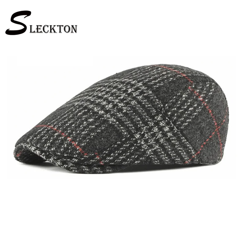 SLECKTON модная кепка Newsboy для мужчин зимняя 10% Шерстяная Смесь берет шапки