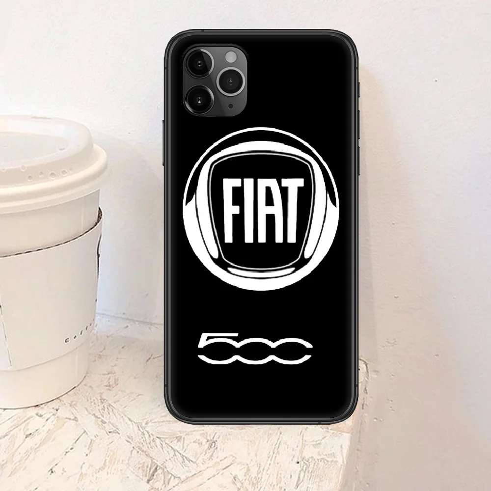

fiat car Phone Case For Iphone 4 4s 5 5S SE 5C 6 6S 7 8 Plus X XS XR 11 12 Mini Pro Max 2020 black Etui Luxury Cover Tpu Back
