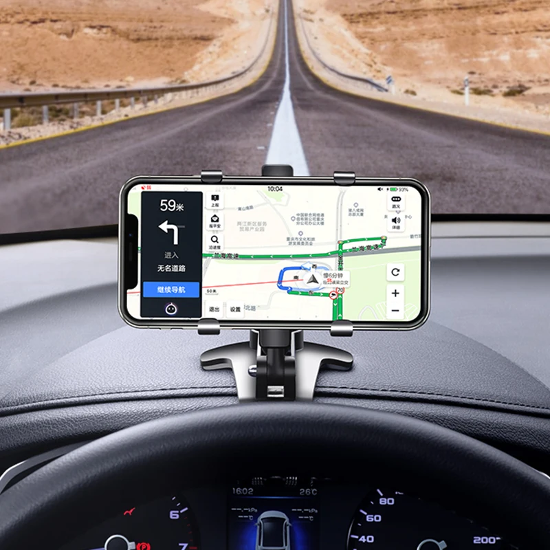 

RYWERCar Dashboard Clip Holder For Mobile Phone Rotation Rear View Mirror Sun Visor Stands For Phone in Car Portable Rotation