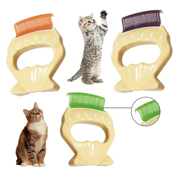 Pet Cat Comb Massage Brush Shell Shaped Handle Pet Grooming Massage Tool To Remove Loose Hairs For Cats Cleaning Accessories 1