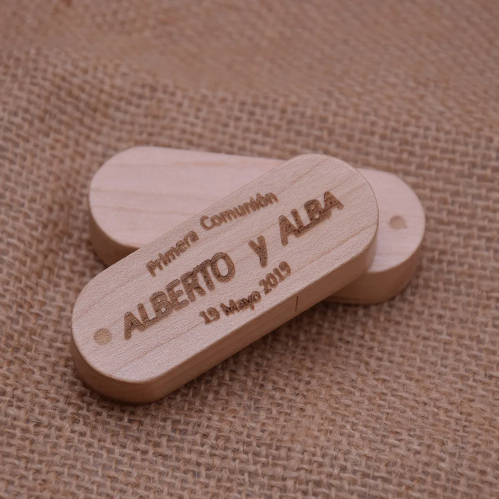 Memoria USB 2,0 флеш-накопитель Personalizado реальная емкость деревянный USB флеш-накопитель с коробкой 64 ГБ 32 ГБ 16 ГБ 8 ГБ Пользовательский логотип