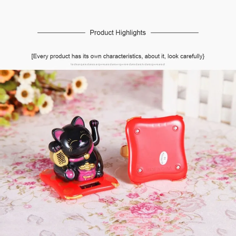 Maneki Neko Бытовая на солнечных батареях развевающаяся рука Фортуна кошка манит