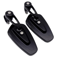 1pair black universal alluminum rearview mirrors for motorcycle scooter atv utv fit on hole 22mm handle bar end side