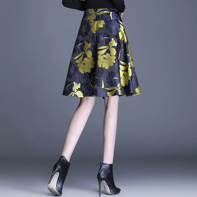 Wowen модные жаккардовые юбки а-силуэта юбка весна осень Офисная Женская Корейская