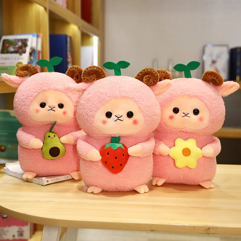 

25/35cm Cartoon Cute Sheep Plush Toy Stuffed Soft Kawaii Sheep Doll Animal Pink White Birthday Gift for Kids Children