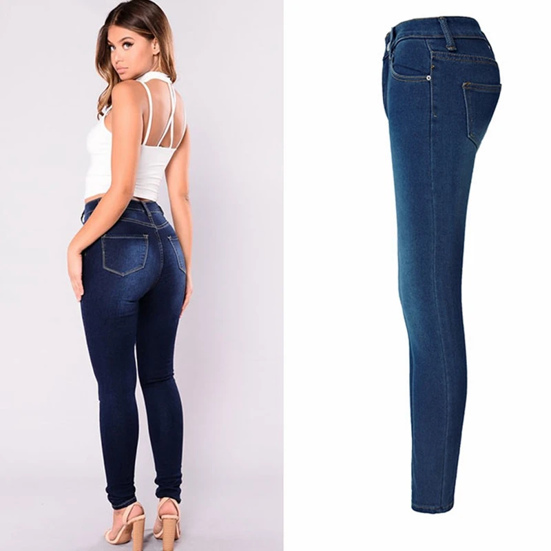 Горячая Распродажа джинсы для мам высокая талия офисные женские джинсовые штаны