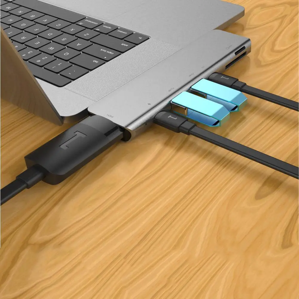 7 в 2 двойной usb-хаб для MacBook Pro конвертер данных с портом type-C один Lightning порт SD TF слот