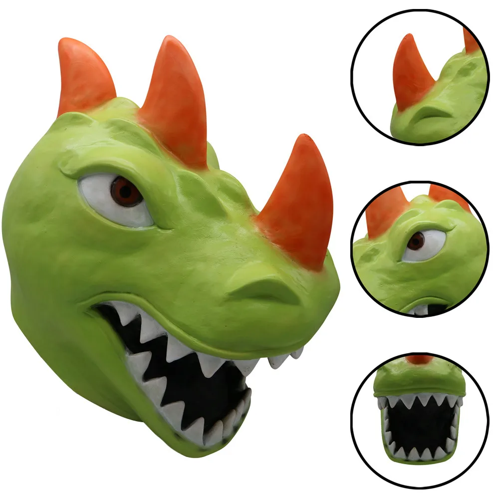 Маска на Хэллоуин 2019 Реалистичная Мода Косплей смешная маска динозавра Рекса