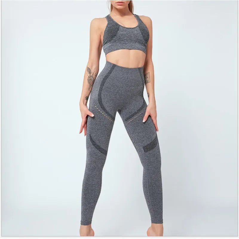 

Women's New Yoga Wear Fitness Sportswear Seamless Gym Set Sexy Buttocks Backless Skinny Yoga Leggings
