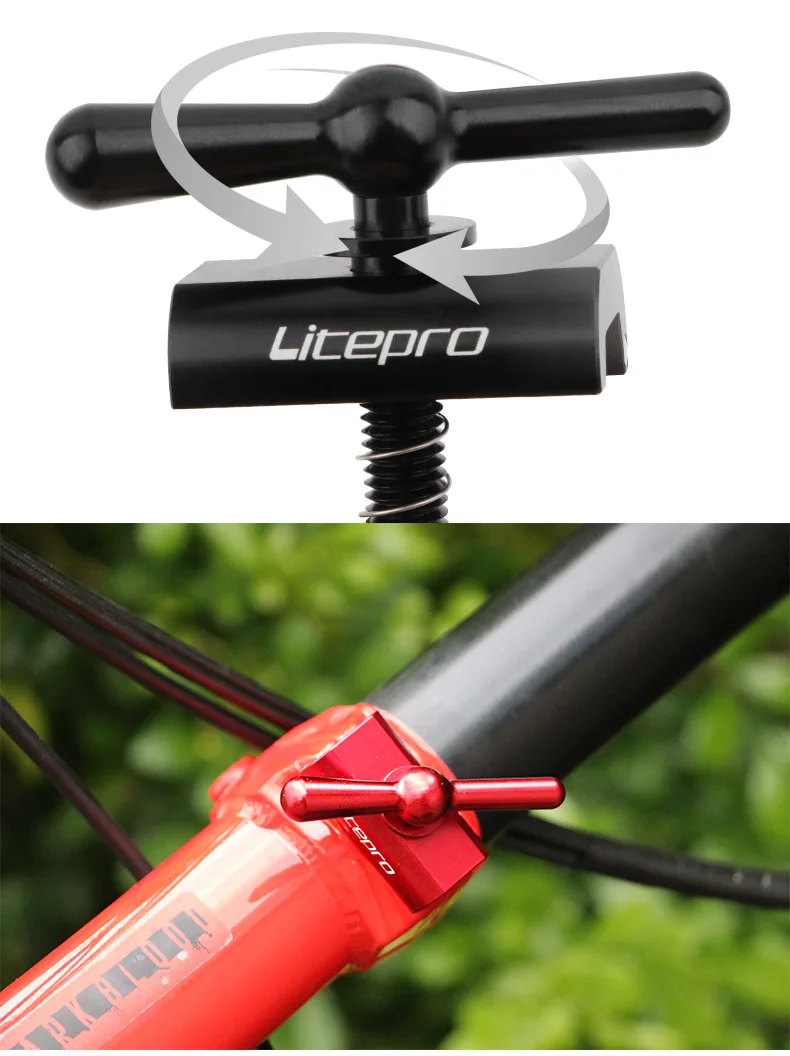 

Litepro For Brompton Folding Bike Stem Frame Fixed Buckle Hinge Clamp Plate C Clasp Aluminum Alloy Black Red Gold Silver