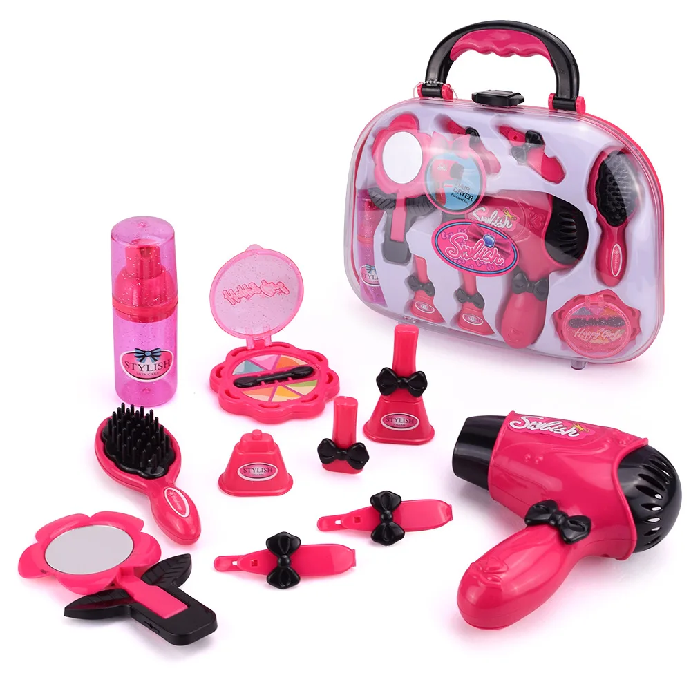 

Portable Cosmetic Suitcase Kids' Simulation Dressing Plastic Box New Style Beauty Pretend Play Toy Kit Christmas Gift