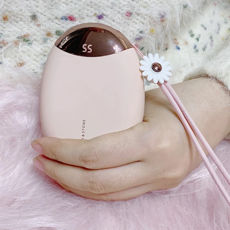 

2 in 1 Protable USB Rechargeable Hand Warmer 10000 MAh Mini Power Bank Pocket Hand Heating Double-Sided Heater