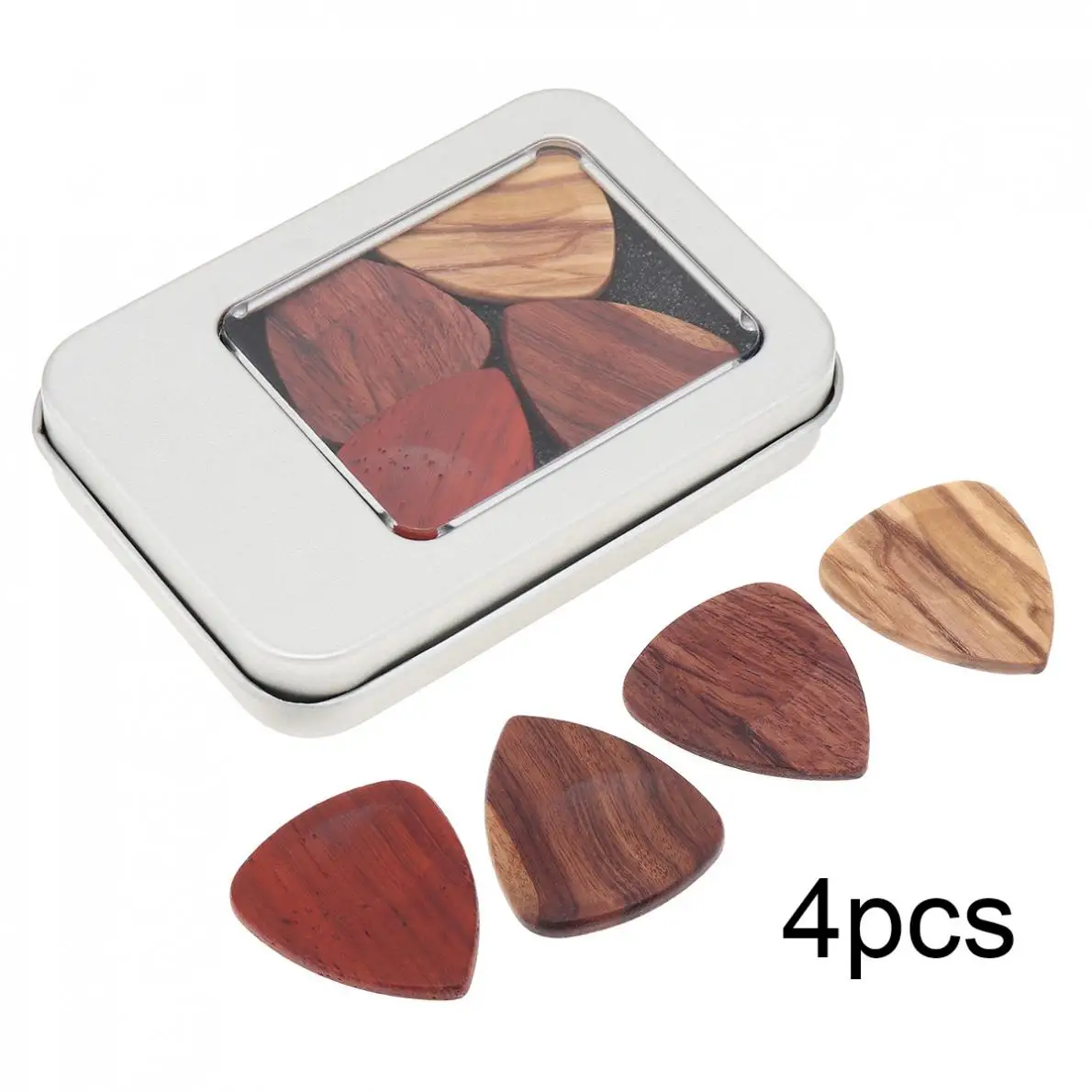 

Guitar Picks 4pcs Wood Material Guitar Picks Plectrum String Instrument Accessories for Acoustic Bass Electric Guitars Ukulele