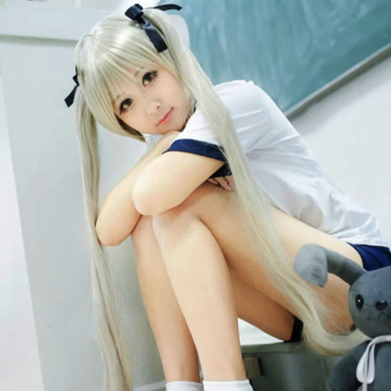 

Anime Game Yosuga no Sora Sora Kasugano Cosplay costume Japanese students gym suit swimsuit swimwear Photo clothing