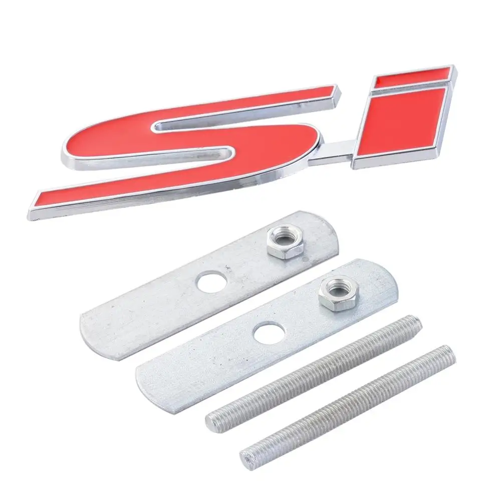 Красный SI передняя решетка автомобиля Стайлинг эмблема 3D наклейка значок