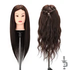Женский тренировочный манекен для волос 50% настоящая голова для волос животных манекен для салонов манекен + зажим
