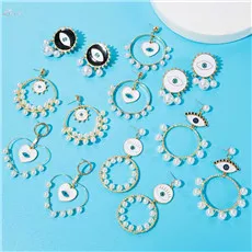 AOMU Punk Metal Gold Color Heart Earring For Women Lady Vintage Exaggerate Statement Eye Dangle Earring Ear Jewelry Set