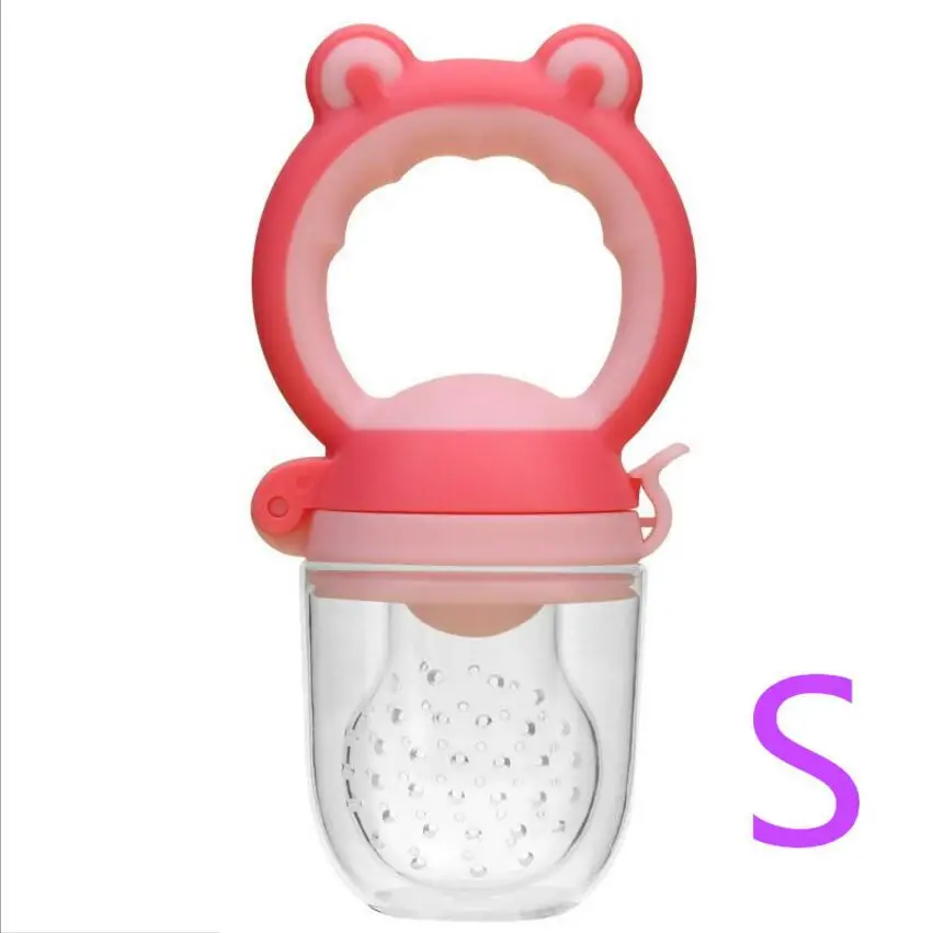 Pink S Новорожденные Дети Кормление соска Разноцветные Детские Свежие продукты, фрукты соска для супа пустышка Соска - Цвет: Pink S