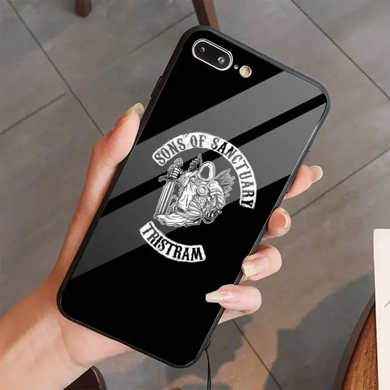 

sons of anarchy USA TV Painted Phone Case Tempered glass For iphone 5C 6 6S 7 8 plus X XS XR 11 PRO MAX