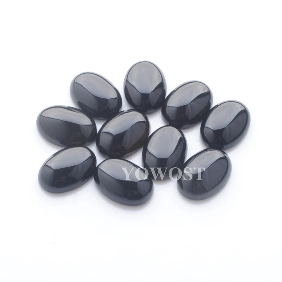 YOWOST Бесплатная доставка Черный агат драгоценный камень овальный кабошон без