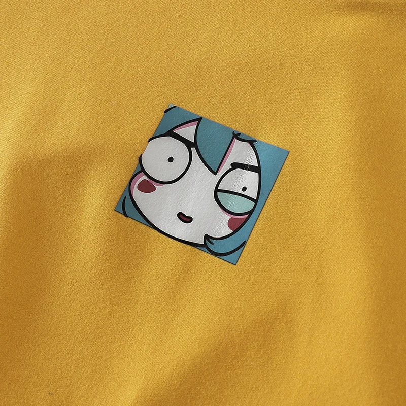 

Idle Fried Street Sweater for Women 2020 New Korean Style Ins Fake Two-Piece Cartoon Print Hooded Long Sleeve Top Fashion