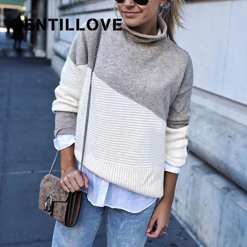 

Jocoo Jolee Long Sleeve Color Block Patchwork Loose Shirts Sexy Deep V Neck Chiffon Blouse Elegant Office Ladies Tops 2020 Tunic