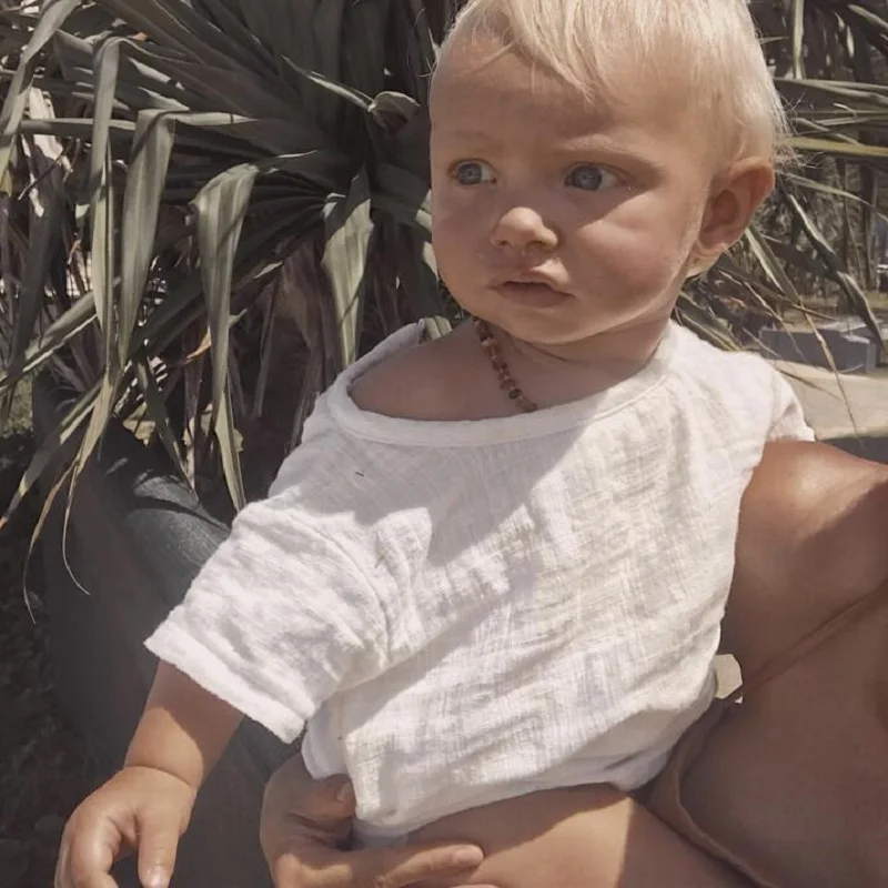 2020 летние льняные комплекты одежды для маленьких мальчиков и девочек