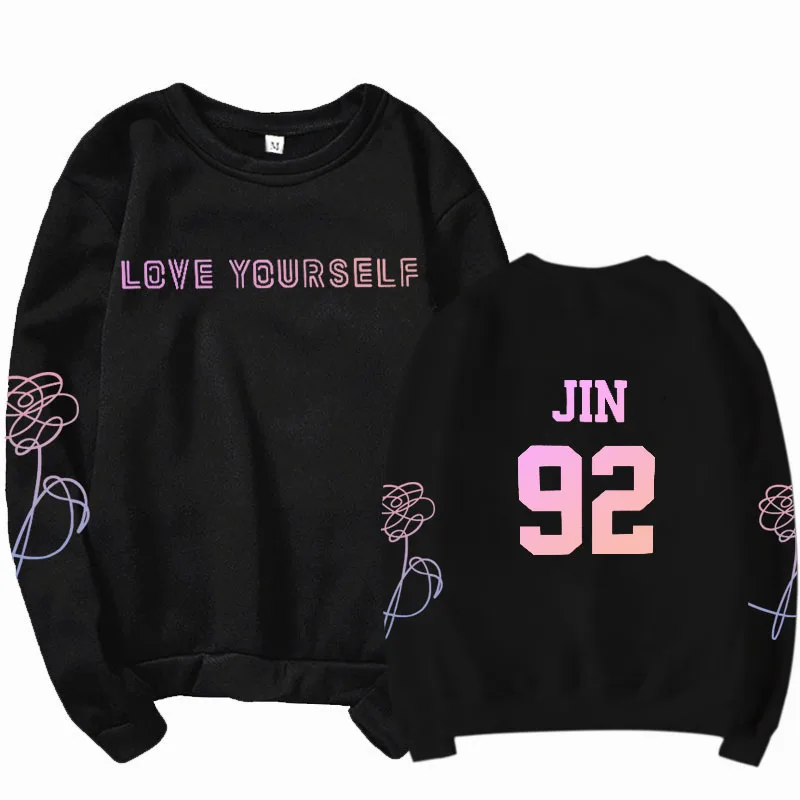 K pop Bangtan Sonyeondan толстовка с высоким воротником и длинным рукавом Jin Suga J Hope RM Jimin V