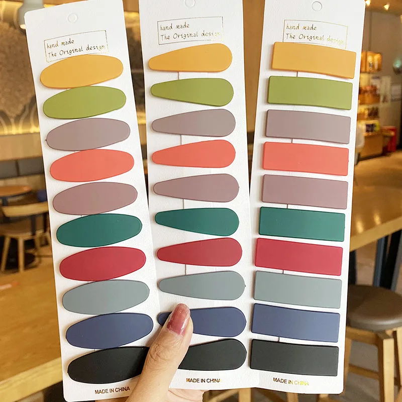 Заколки для волос женские разноцветные матовые 10 шт./компл. |