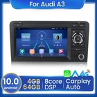 Автомагнитола 2DIN, 4 Гб ОЗУ, 64 Гб ПЗУ, Android 10, GPS-навигация, WIFI, BT, мультимедийный плеер для AUDI A3 8p, подходит для 2003 - 2011 гг.