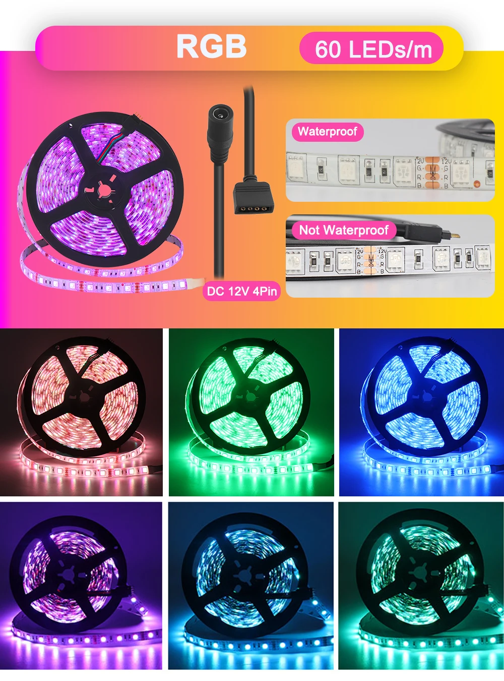 DC12V Светодиодный светильник RGB 5050 SMD гибкая светодиодная лента световой ленты 5 м лента Диод+ 28 кнопок контроллер+ адаптер питания