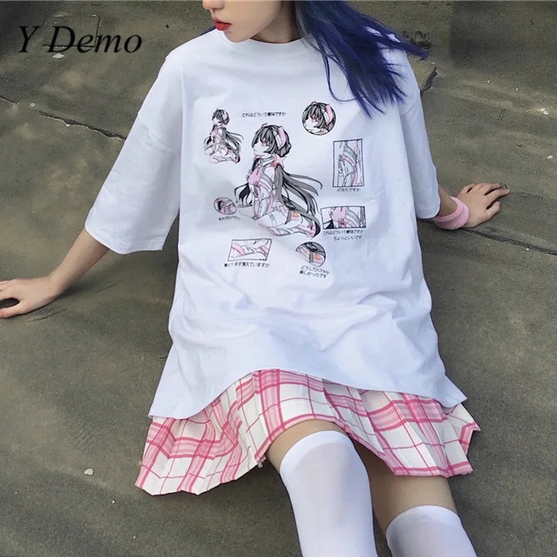 Y Demo японская Techwear женская футболка с коротким рукавом Повседневная белая