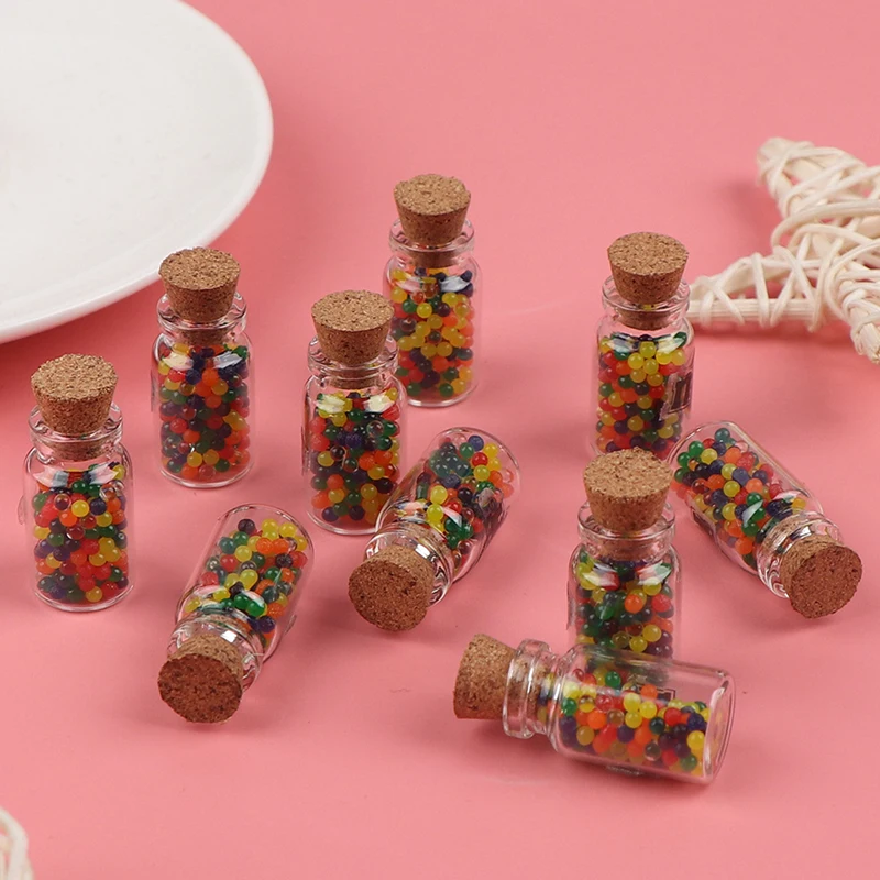 

10Pcs 1/12 Dollhouse Miniature Accessories Mini Resin Candy Jar Simulation Candy Bottle Model Toy for Doll House Decoration