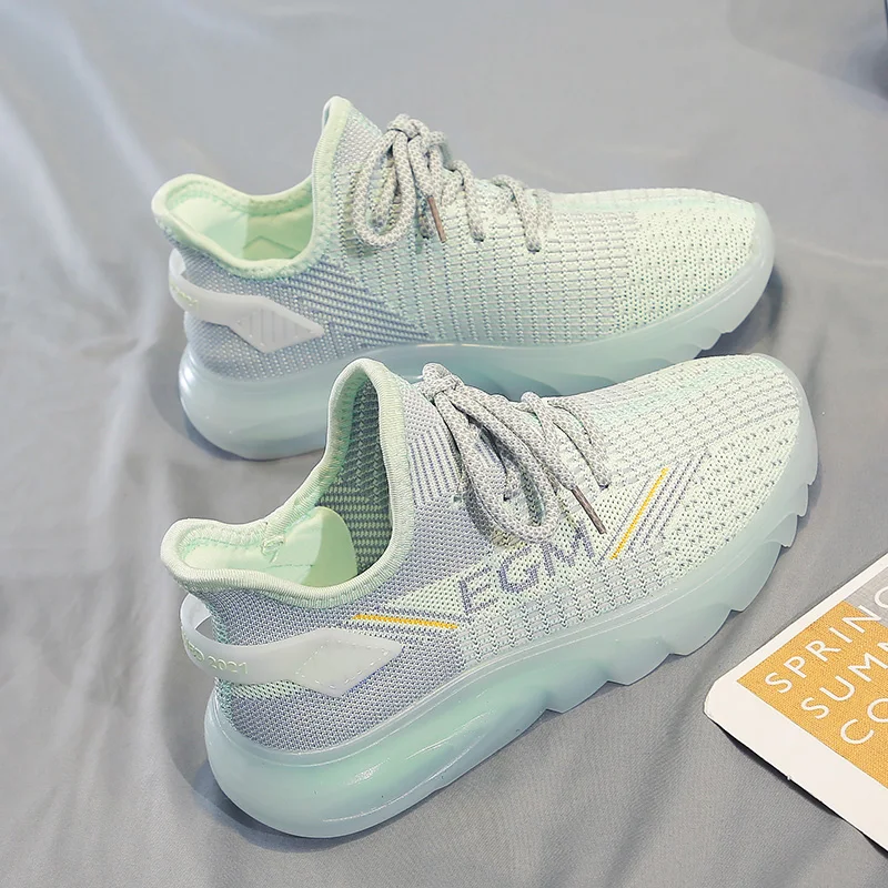 

White shoes vulcanized shoes women 2021 new mesh breathable shoes net shoes non-slip running shoes soft sole sports shoes