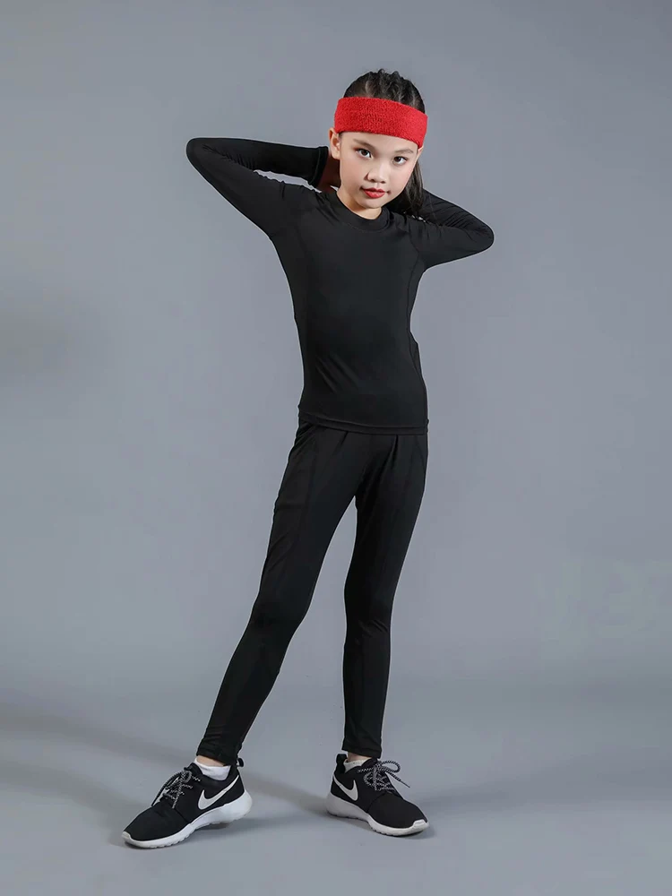 

Children's Wear Children's Grassroots Compression Running Pants Shirt Training Trousers Basketball Sports Leggings Feathers