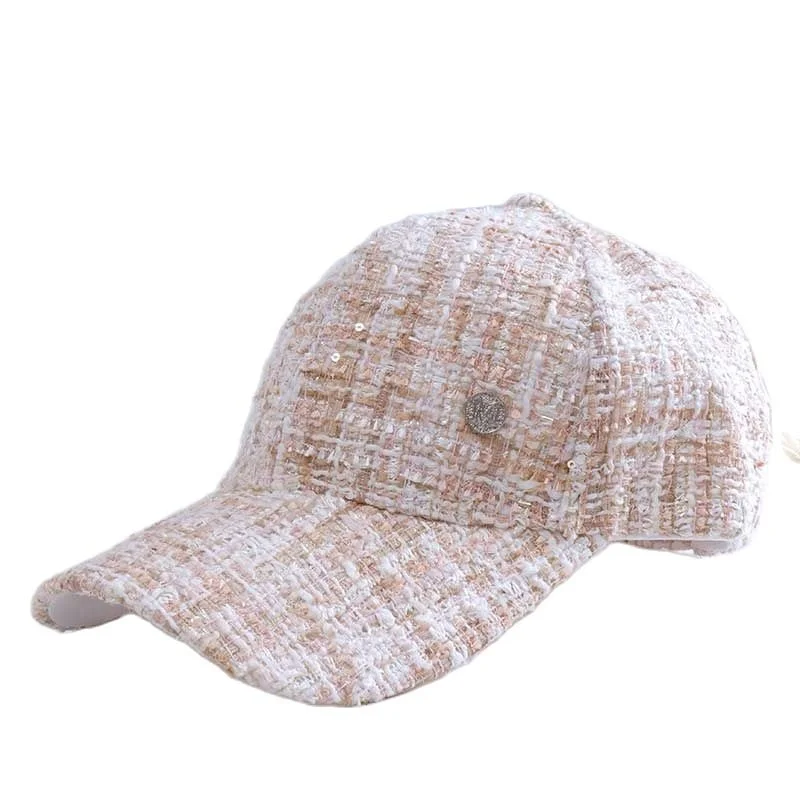 

2021 Baseball Caps Plaid Luxury New Women Letter M Baseball Caps for Female Adjustable Hip Hop Fashion Shiny Hats