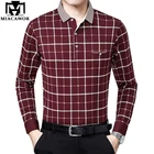 Мужская рубашка-поло с длинным рукавом, в клетку