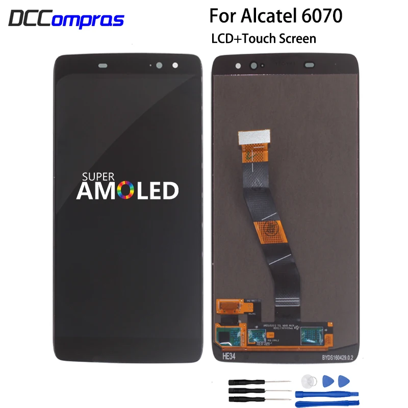 

For Alcatel vodafone idol 4S OT6070 6070k 6070y 6070 LCD Display Touch Screen Digitizer Full Assembly OT 6070 LCD With Frame