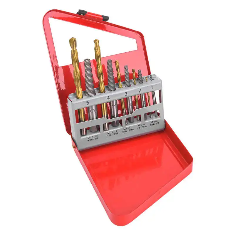 

5Pcs Drill Bit Right Hand with 5Pcs Alloy Steel Screw Extractor Hand Power Tool Accessories Hardware